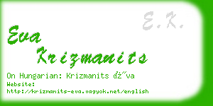 eva krizmanits business card